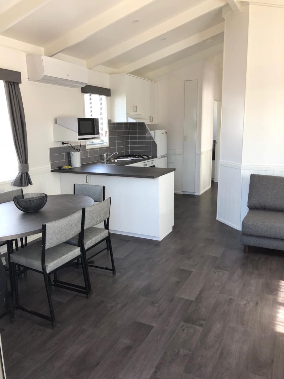 Kitchen or kitchenette, Living room, Dining area