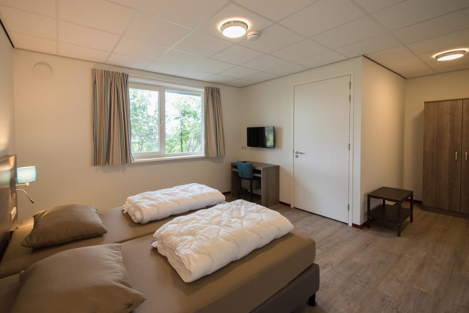 Shower, Toilet, Bed, TV and multimedia, Bedroom