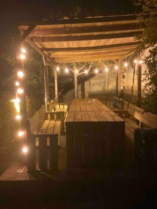 Patio, Night, Living room
