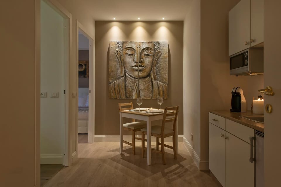 Kitchen or kitchenette, Living room, Dining area