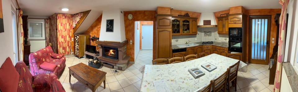 Living room, kitchen