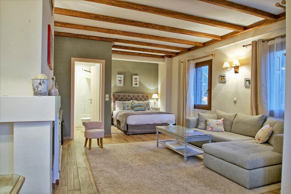 Bed, Living room, Photo of the whole room, Seating area, Bedroom