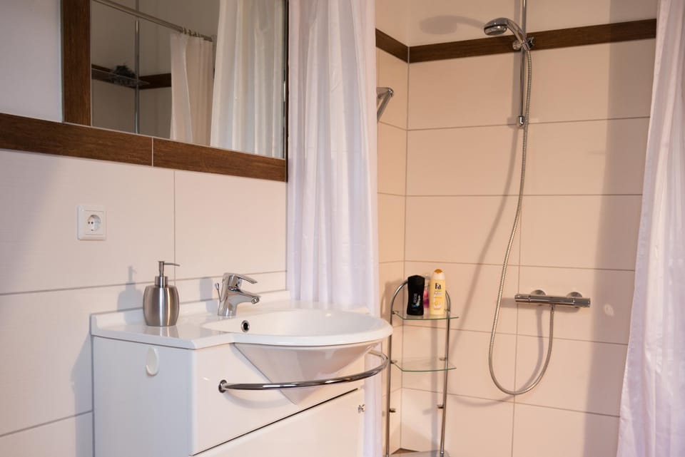 Shower, Bathroom, Photo of the whole room, Decorative detail