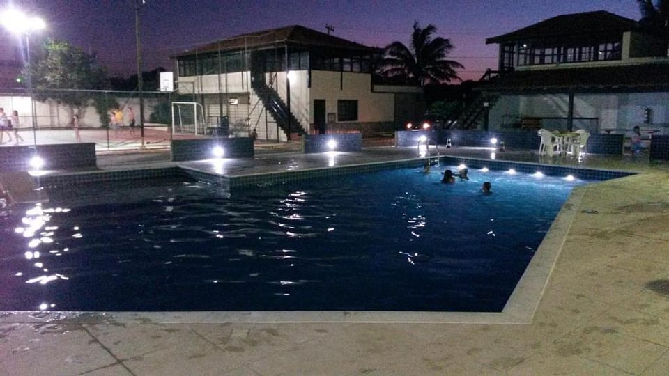 Property building, Night, Pool view, Swimming pool
