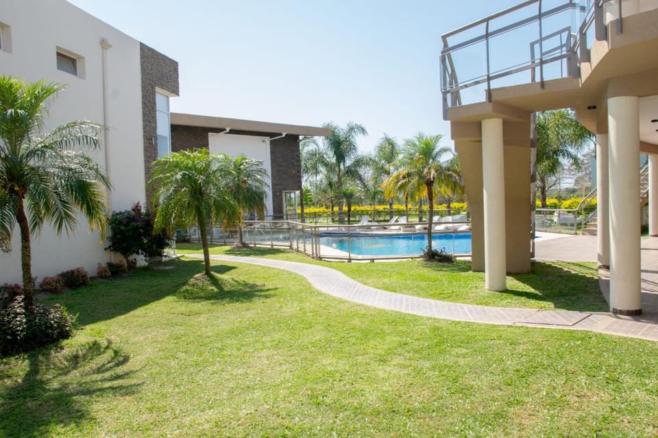 Property building, Day, Natural landscape, Garden, Garden view, Pool view, Swimming pool