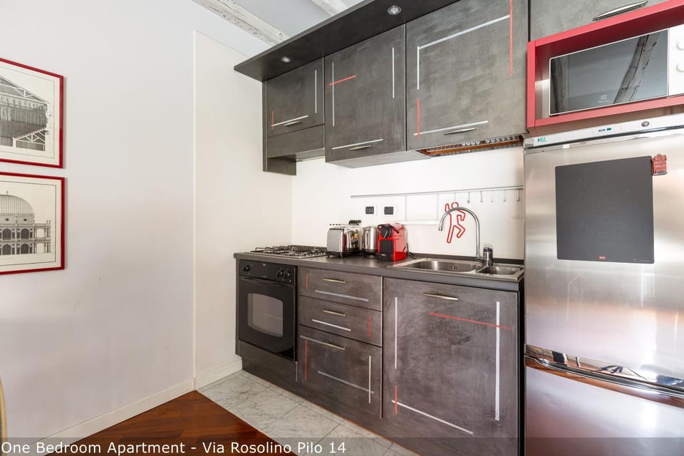 Kitchen or kitchenette, oven, stove, toaster