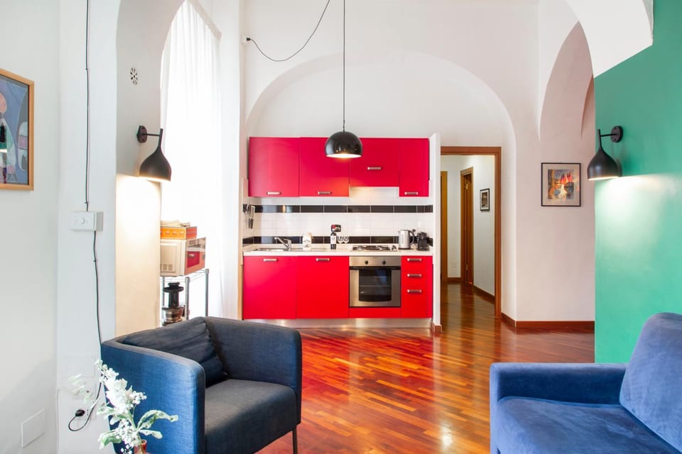 Kitchen or kitchenette, Living room, Seating area