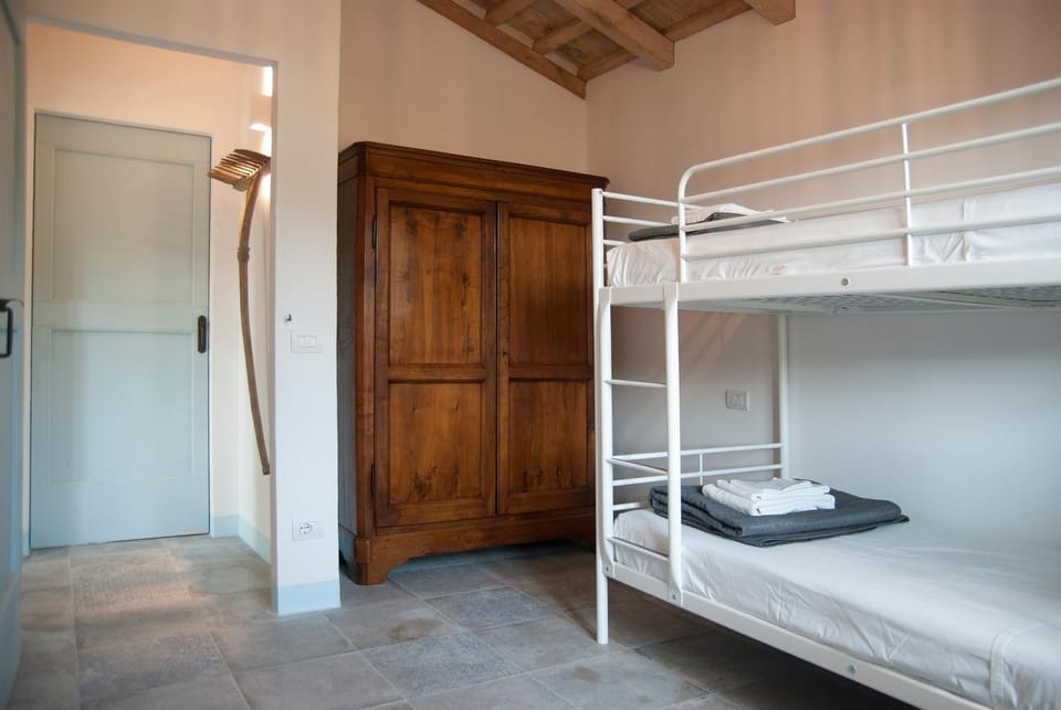 Bedroom, bunk bed, wardrobe