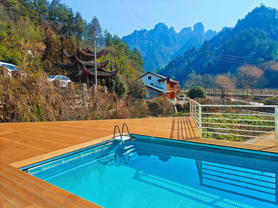 Natural landscape, Mountain view, Pool view, Swimming pool