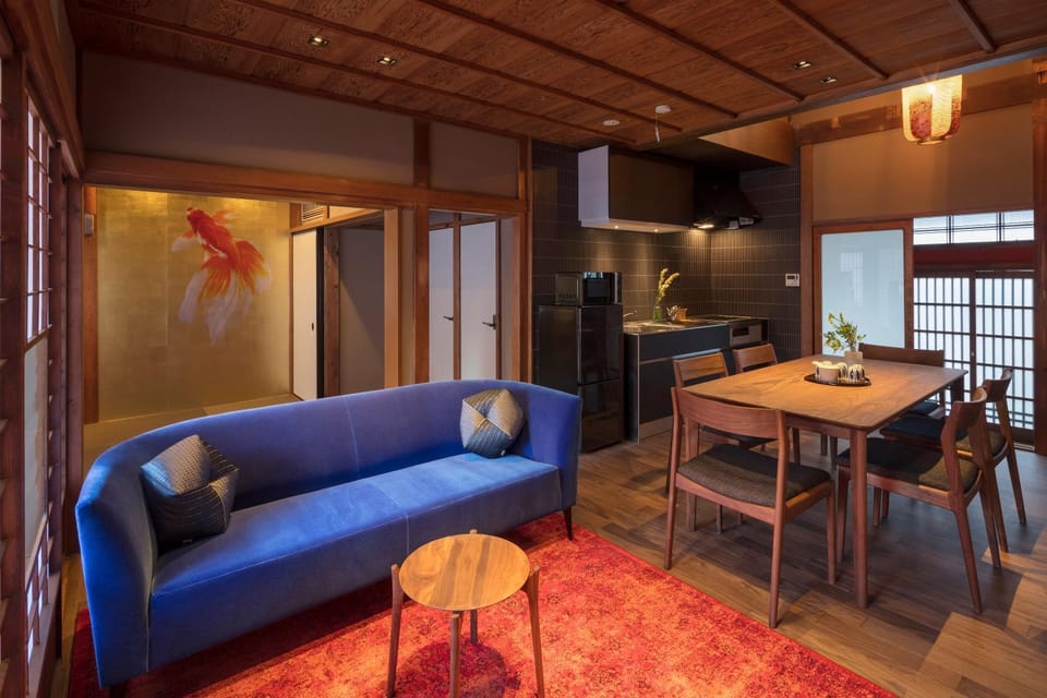 Kitchen or kitchenette, Living room, Dining area