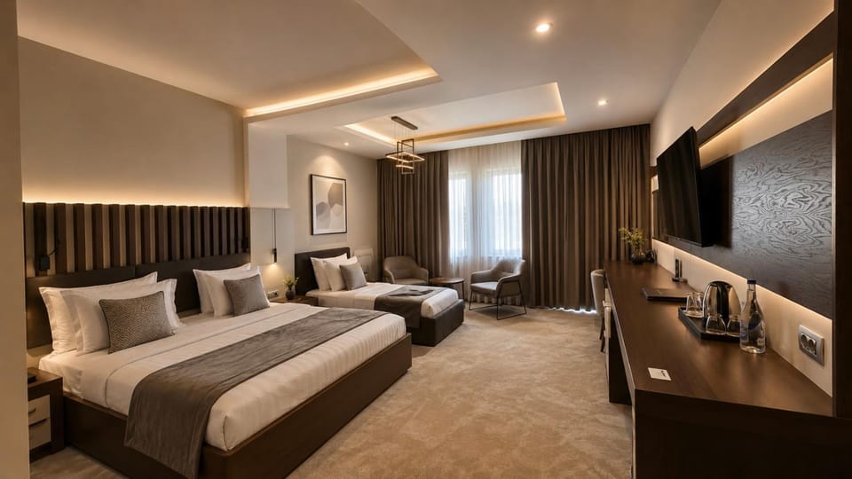 Bed, TV and multimedia, air conditioner