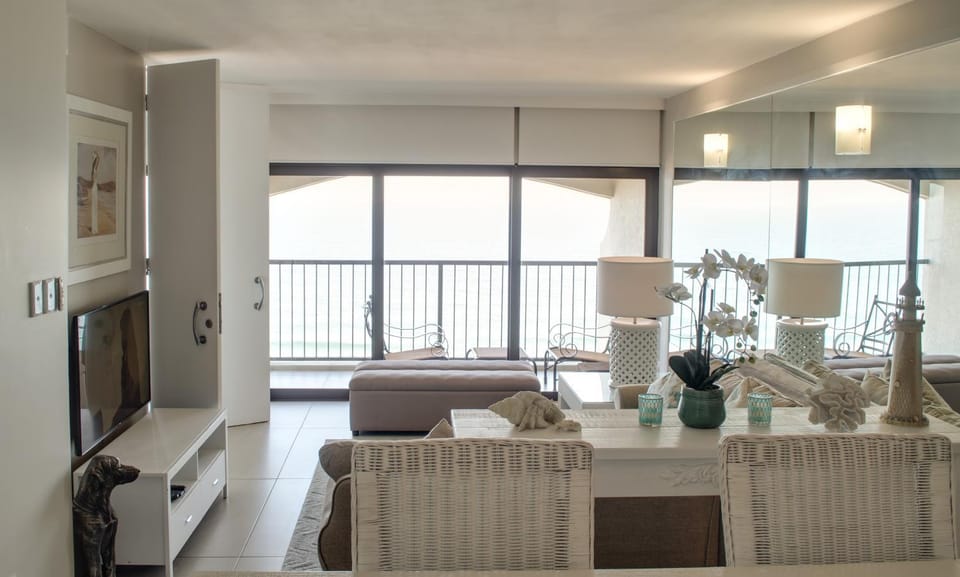 Living room, Seating area, Sea view