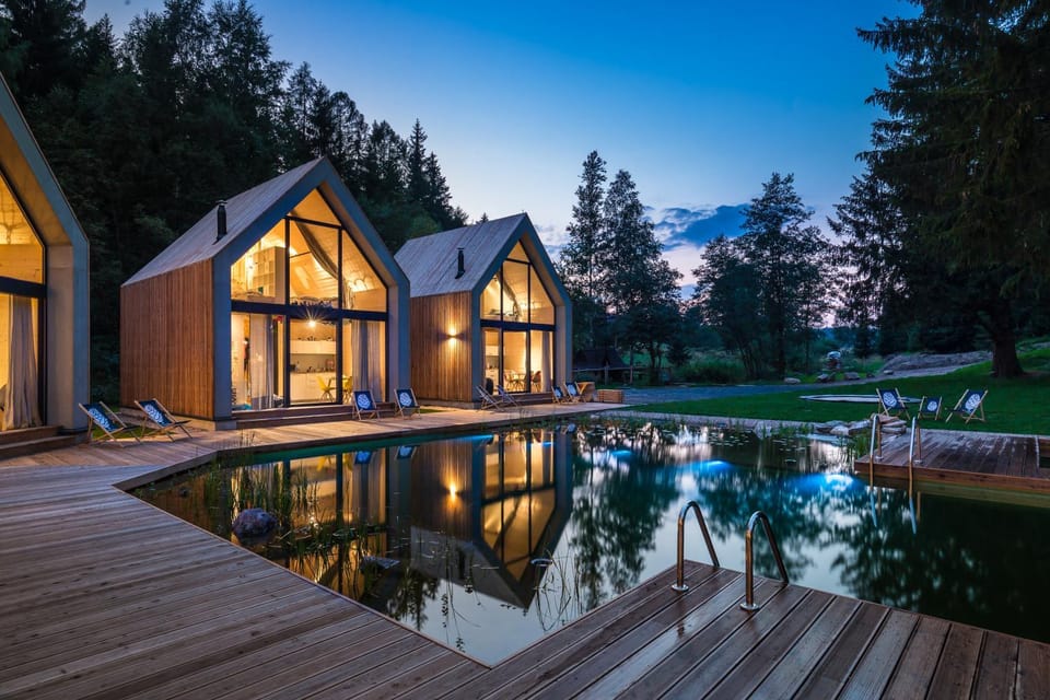 Night, Natural landscape, Garden, Garden view, Swimming pool