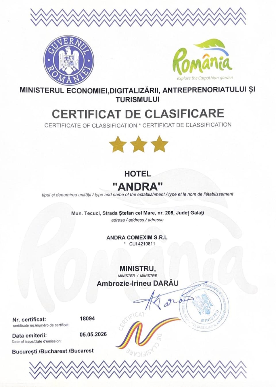Property building, Certificate/Award