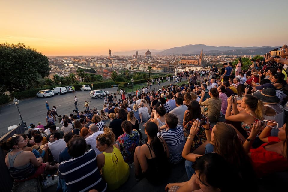 People, City view, Sunset