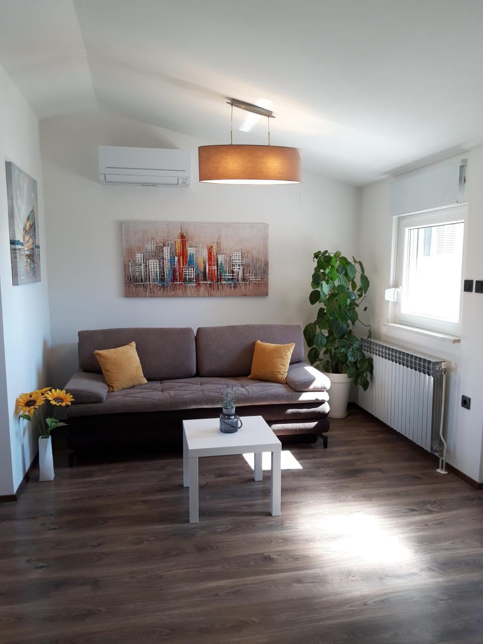 Living room, Seating area, air conditioner