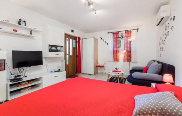 Bed, TV and multimedia, Living room, Photo of the whole room, Seating area, Bedroom, wardrobe