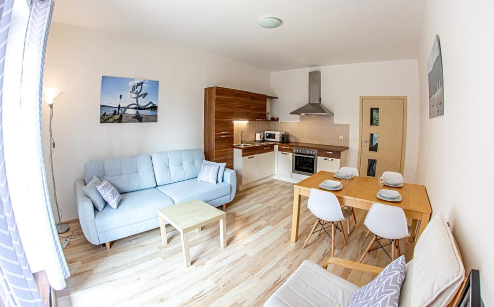 Kitchen or kitchenette, Living room, Dining area