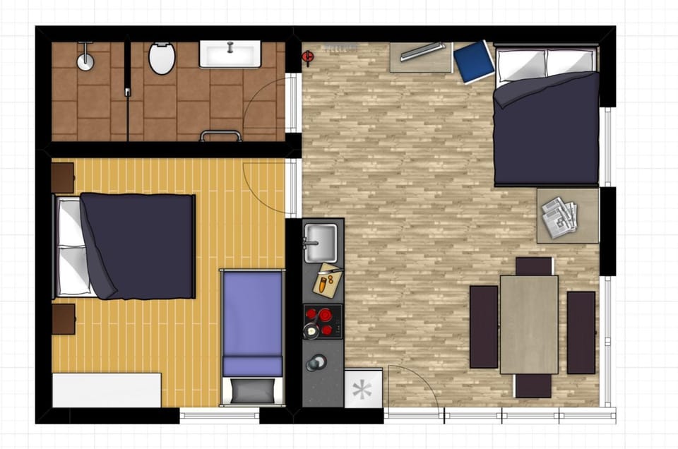 Shower, Toilet, Bird's eye view, BBQ facilities, Garden, Bathroom, TV and multimedia, Coffee/tea facilities, Balcony/Terrace, Living room, Seating area, Floor plan, Bedroom
