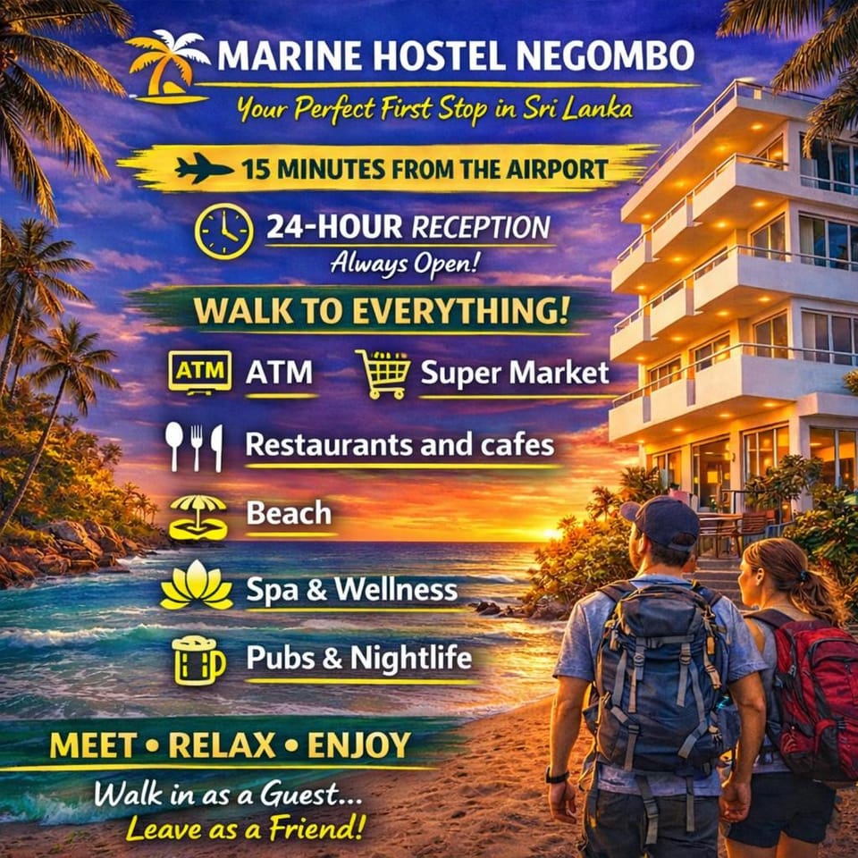 Marine Hostel at Negombo Beach Hostel in Negombo