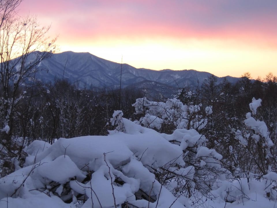 Property building, Winter, Sunset