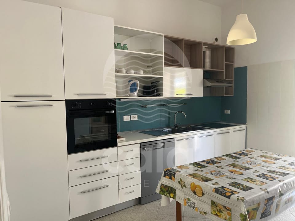 Kitchen or kitchenette, dishwasher, oven, stove