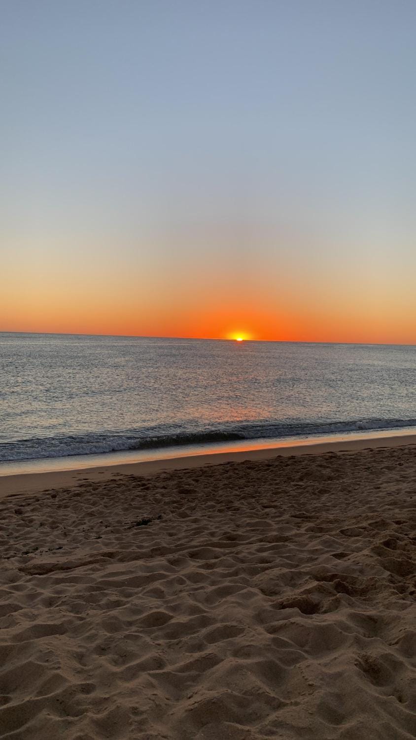 Beach, Sea view, Sunset