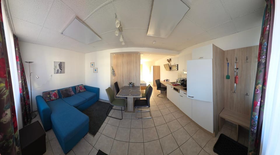 Kitchen or kitchenette, Living room, Seating area