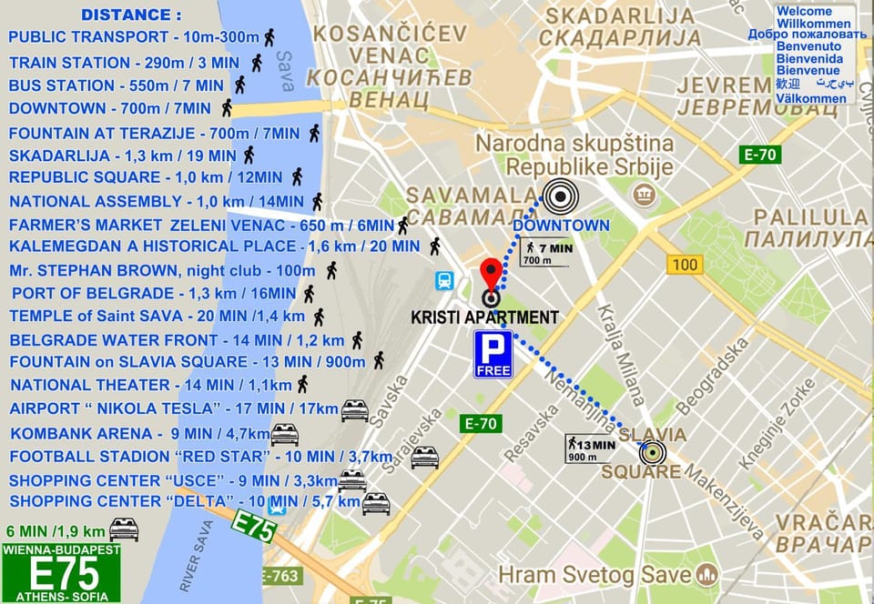 Kristi Lux Apartment Center Free Parking Fast WiFi Apartment in Belgrade