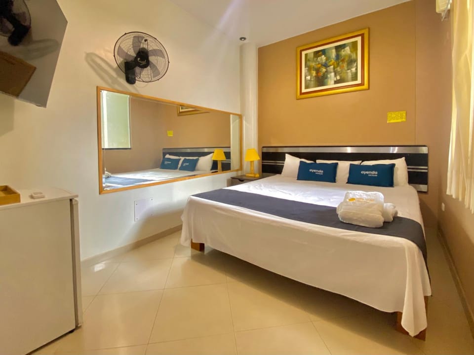 Bed, TV and multimedia, Bedroom, fireplace, towels, air conditioner