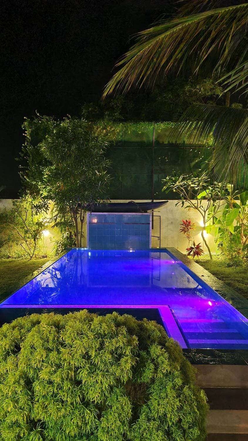 Night, Garden, Garden view, Pool view, Swimming pool