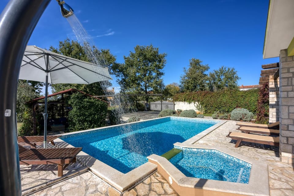 Patio, Garden, Pool view, sunbed