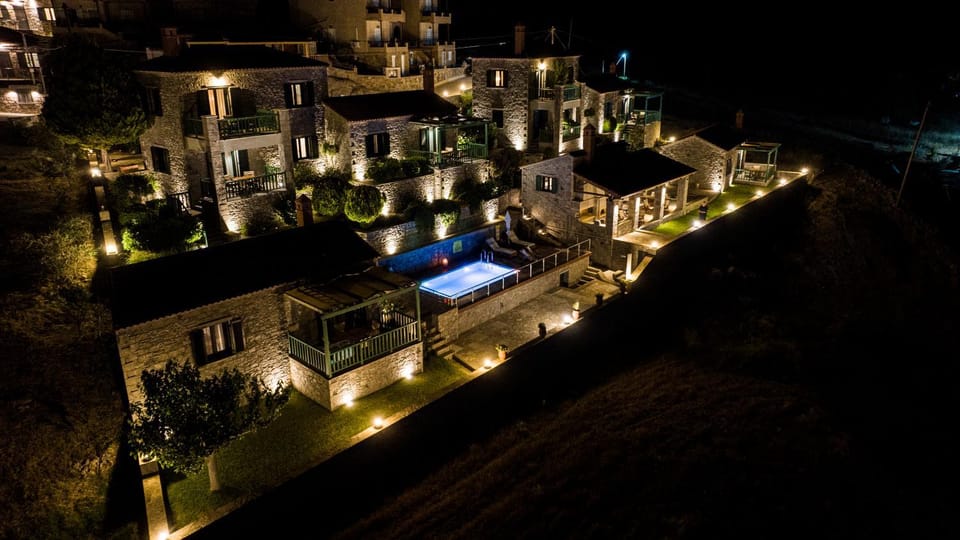 Property building, Night, Bird's eye view