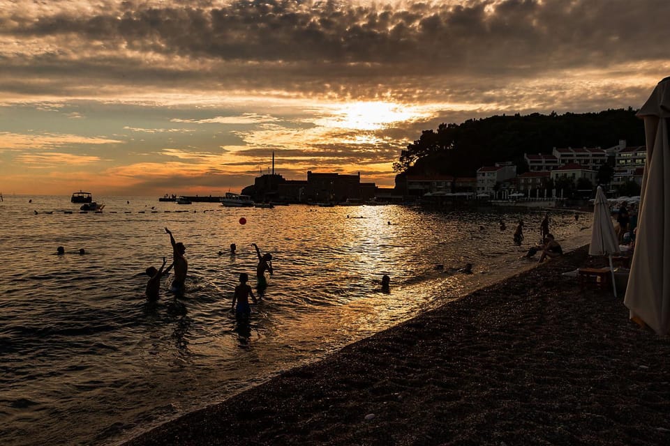 Natural landscape, Beach, Sunset