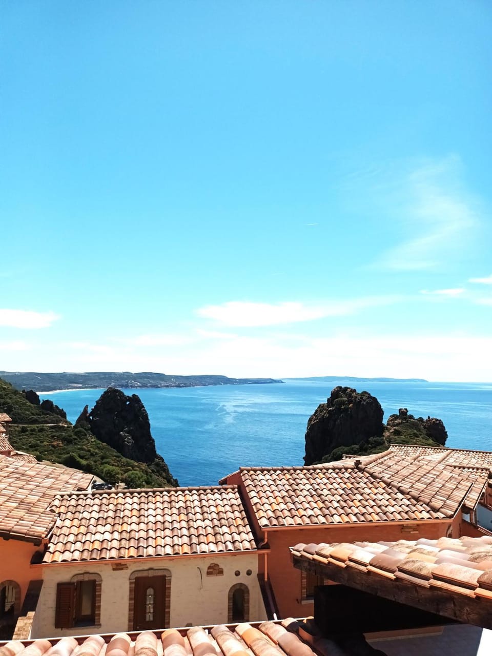 Property building, View (from property/room), Living room, Sea view