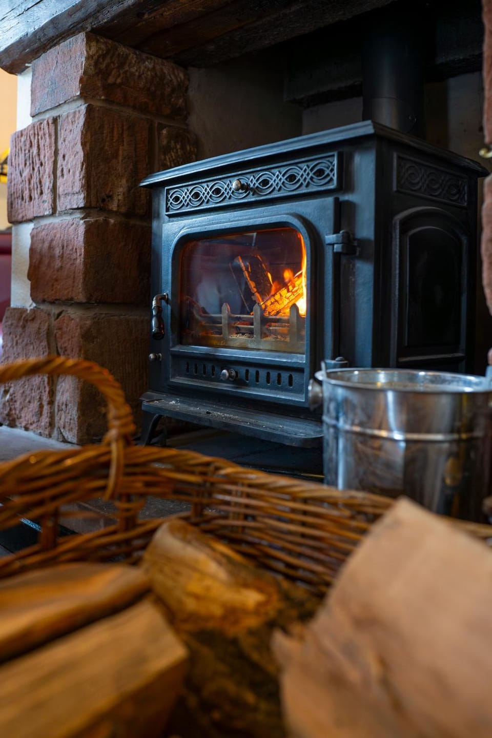 Property building, fireplace