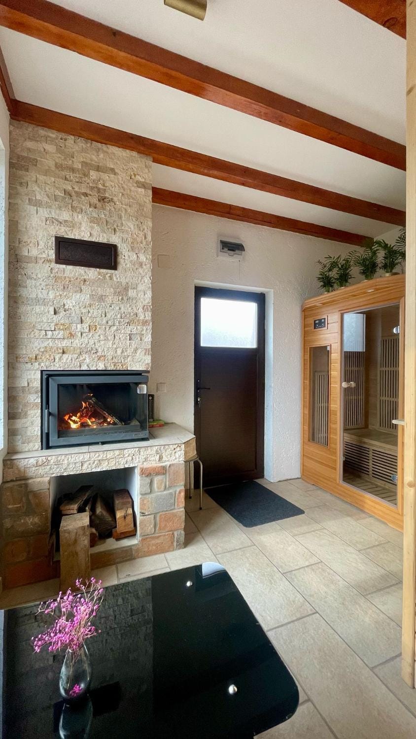 Sauna, fireplace