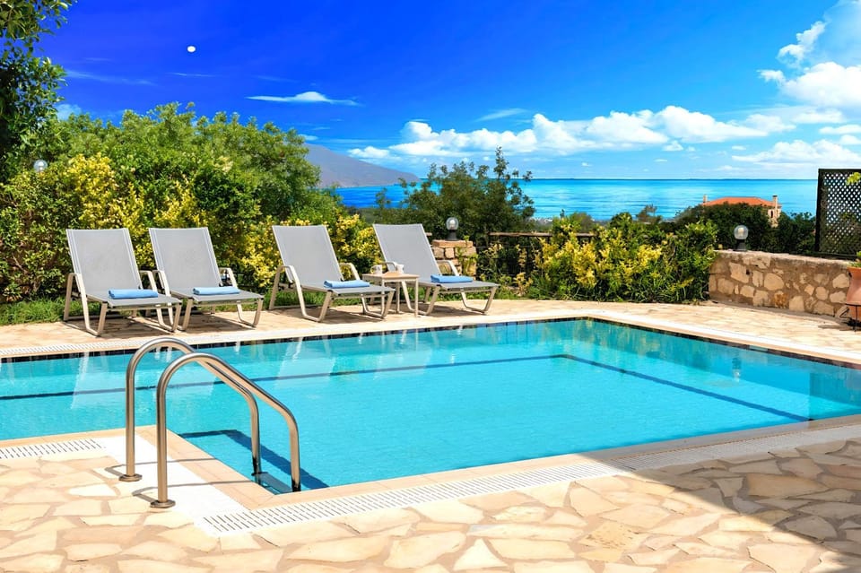 Patio, Natural landscape, Pool view, Sea view, Swimming pool, sunbed