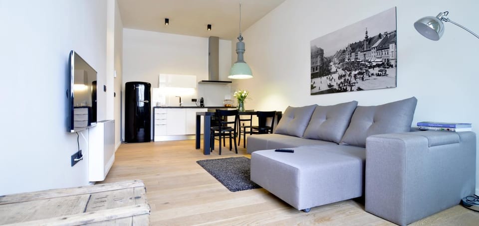Kitchen or kitchenette, Living room, Seating area, Dining area, oven, pet friendly