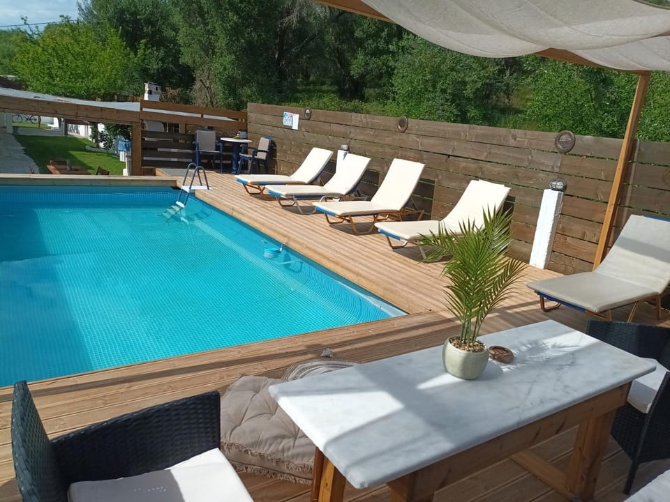 Patio, Day, Pool view, Swimming pool, sunbed