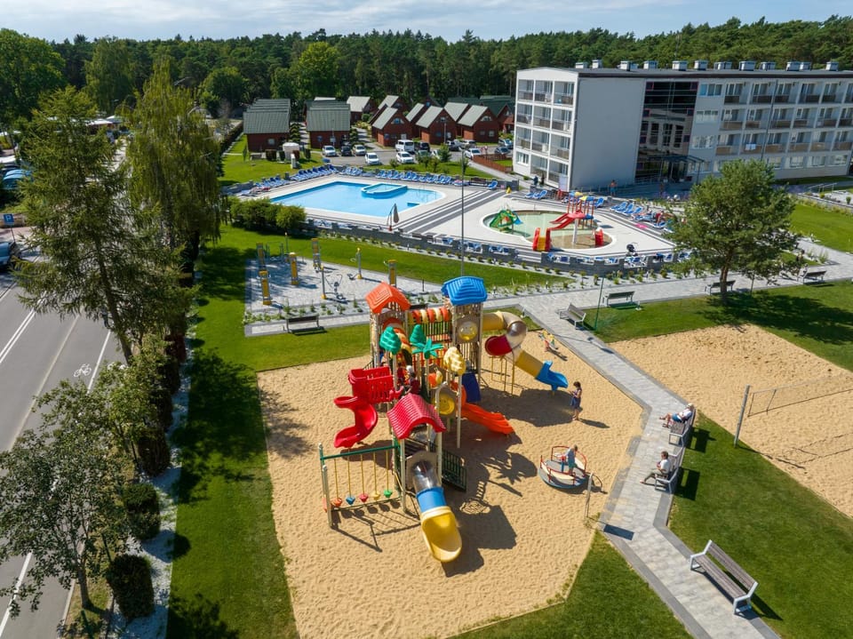 Children play ground, Pool view, Swimming pool, sunbed