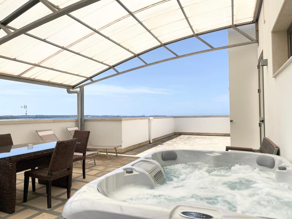 Hot Tub, View (from property/room), Balcony/Terrace, Sea view