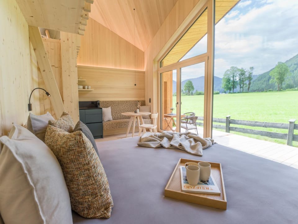 Bed, View (from property/room), Living room, Seating area, Bedroom