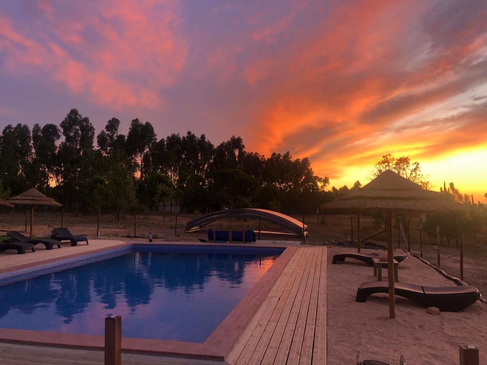Swimming pool, Swimming pool, Sunset