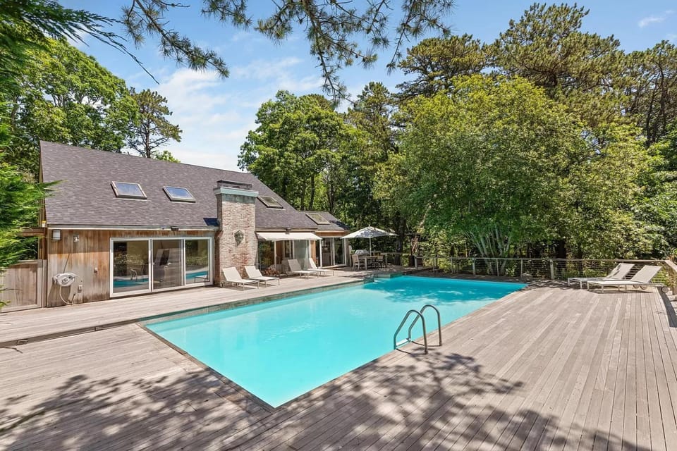 Property building, Patio, Day, View (from property/room), Seating area, Garden view, Pool view, Swimming pool, sunbed
