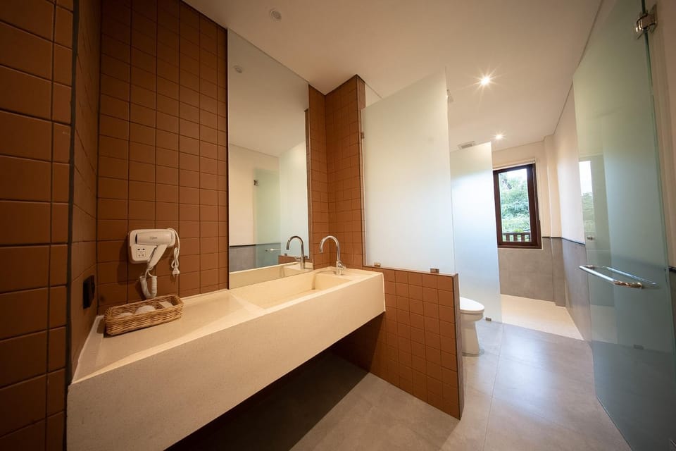 Toilet, Bathroom, hair dryier, towels