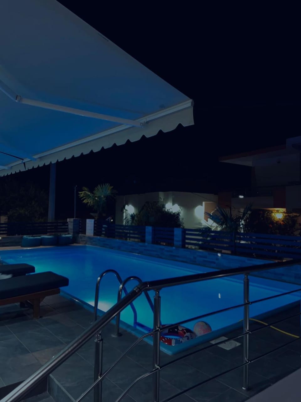 Night, Pool view, Swimming pool