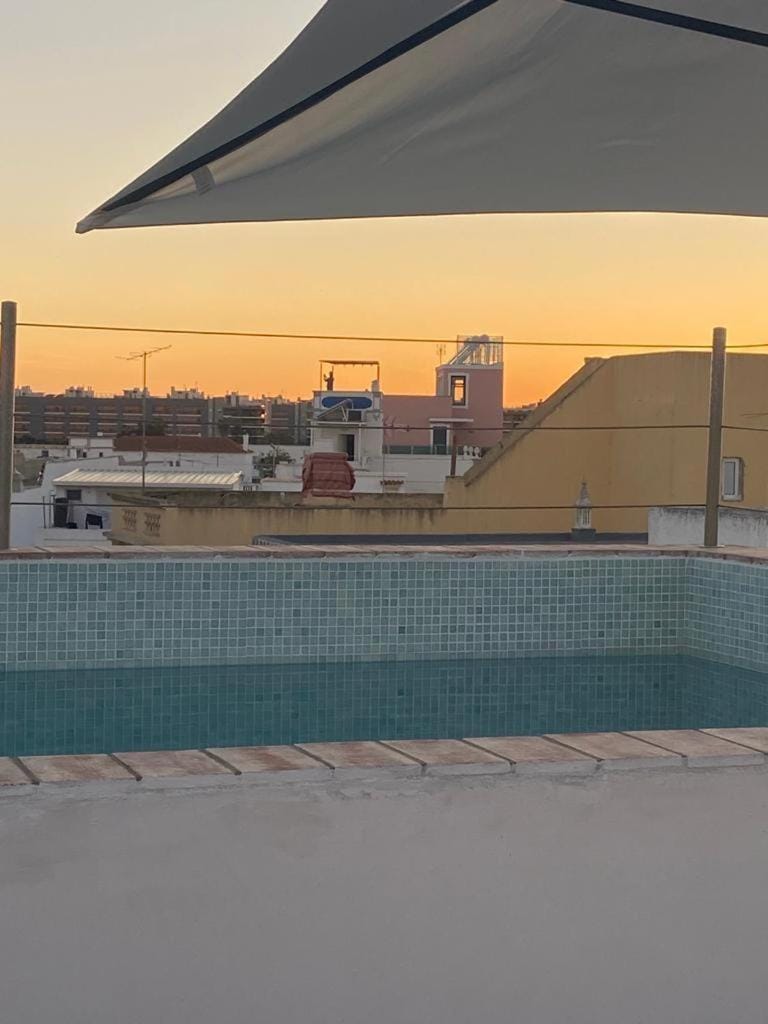 City view, Swimming pool, Sunrise