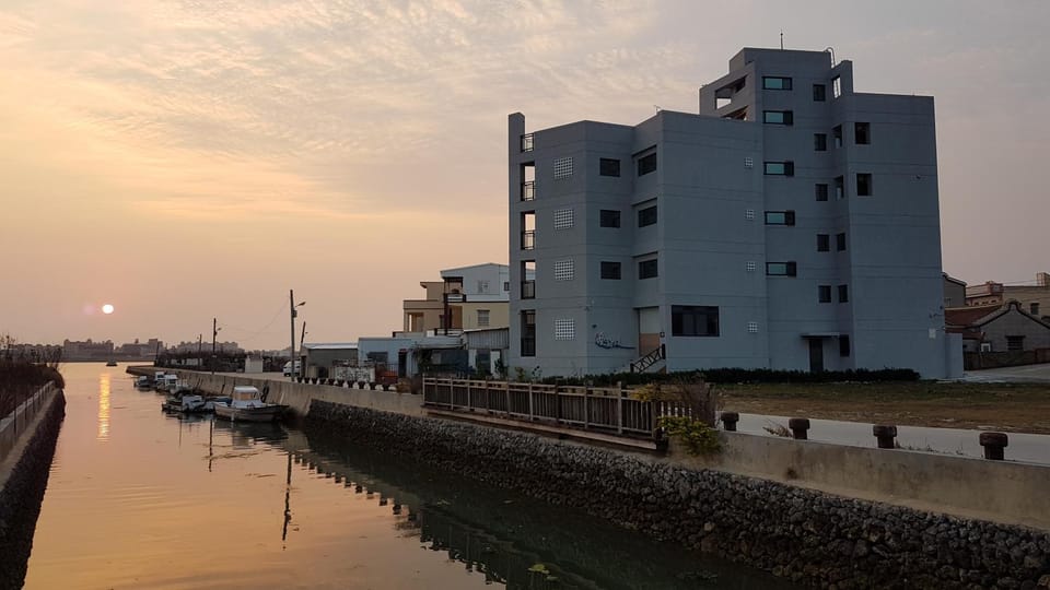 Property building, Spring, Off site, Sunset