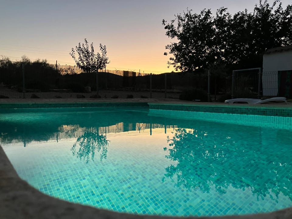 Natural landscape, Pool view, Swimming pool, Sunset